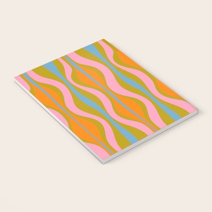 Retro Hourglass Abstract Groovy Colorful Eclectic Pattern Notebook Gallery Image 3