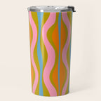 Retro Hourglass Abstract Groovy Colorful Eclectic Pattern Travel Mug Gallery Image 2