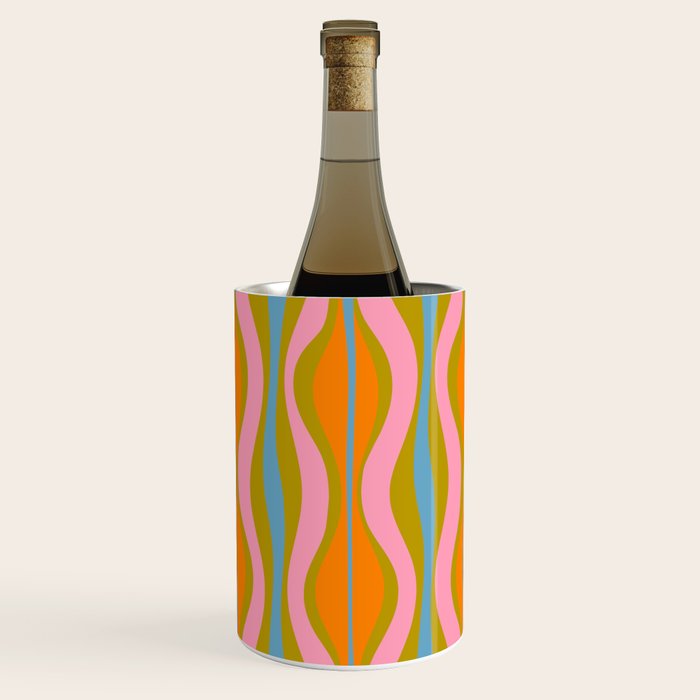 Retro Hourglass Abstract Groovy Colorful Eclectic Pattern Wine Chiller Gallery Image 1