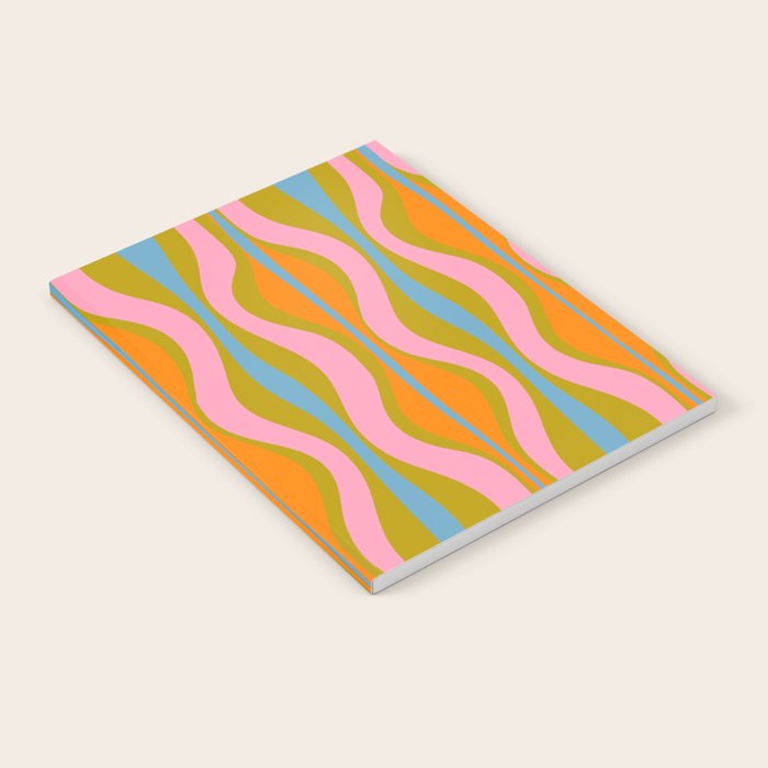 Retro Hourglass Abstract Groovy Colorful Eclectic Pattern Notebook Gallery Image 1