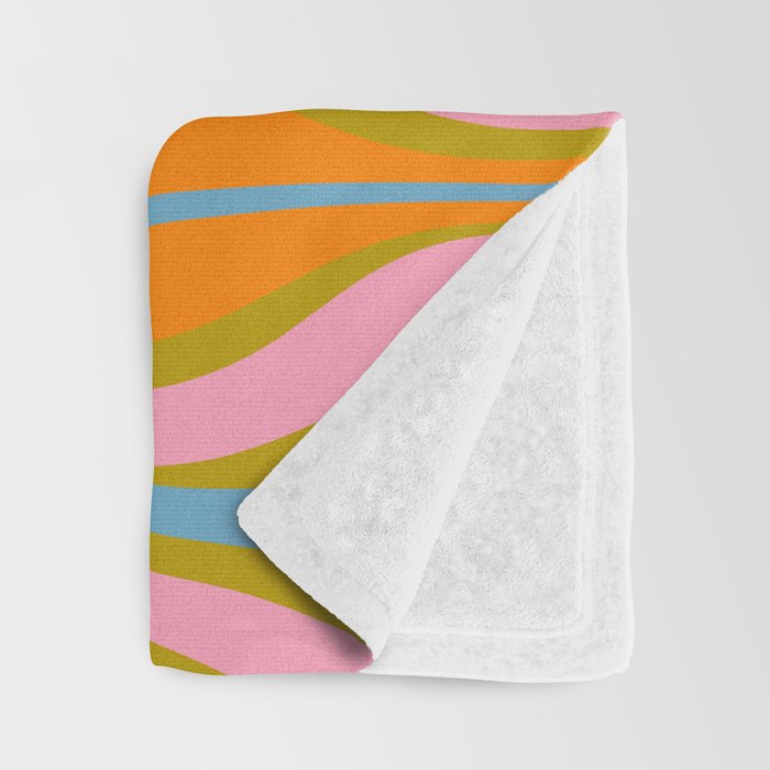 Retro Hourglass Abstract Groovy Colorful Eclectic Pattern Throw Blanket Gallery Image 3