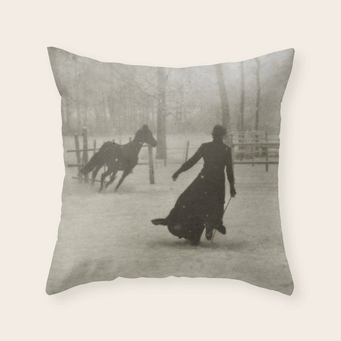 The Horse Trainer By Felix Thiollier 1899 Throw Pillow Gallery Image 1
