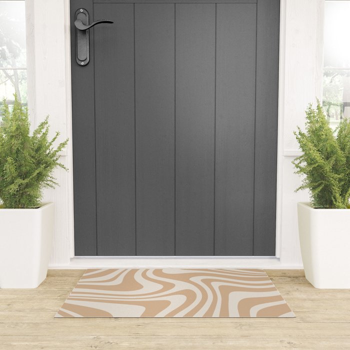 Abstract Wavy Stripes LII Welcome Mat Gallery Image 3