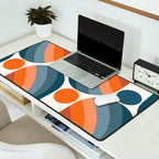 Mid Century Modern Geometric Arch a15 in Navy Blue and Orange Desk Mat Gallery Image 2