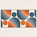 Mid Century Modern Geometric Arch a15 in Navy Blue and Orange Desk Mat Gallery Image 3