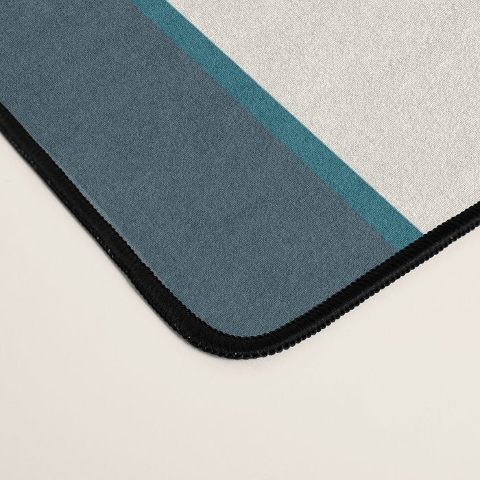 Mid Century Modern Geometric Arch a15 in Navy Blue and Orange Desk Mat Gallery Image 4