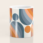 Mid Century Modern Geometric Arch a15 in Navy Blue and Orange Coffee Mug Gallery Image 4