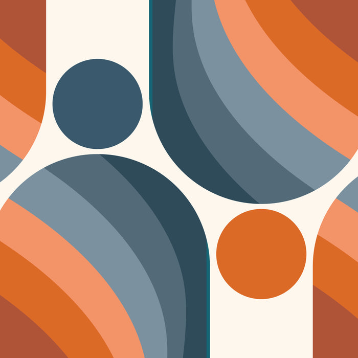 Mid Century Modern Geometric Arch a15 in Navy Blue and Orange Coffee Mug Gallery Image 2