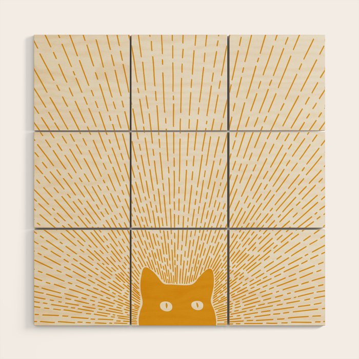 Cat Landscape 96: Good Meowning Wood Wall Art Gallery Image 1