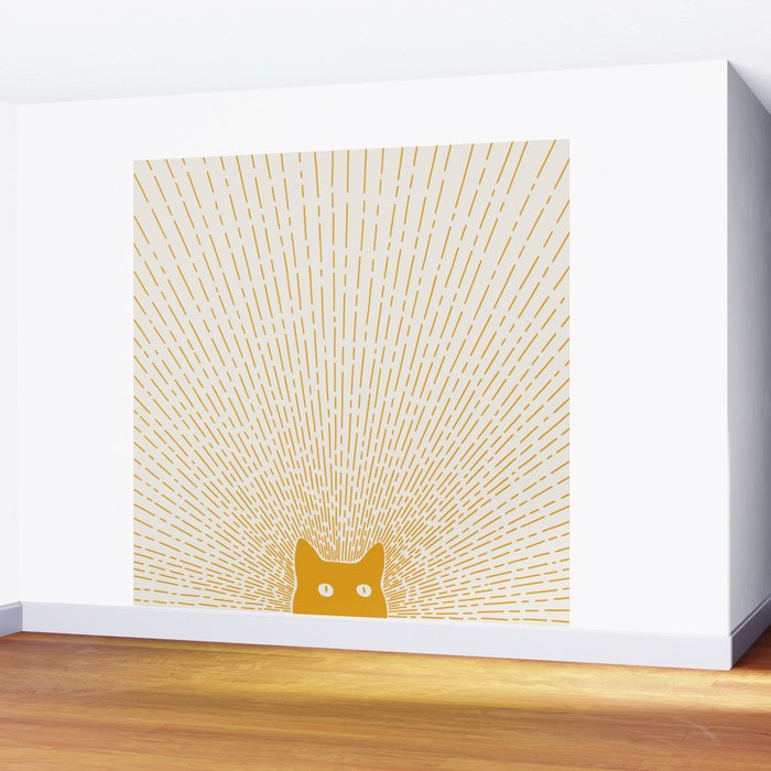 Cat Landscape 96: Good Meowning Wall Mural Gallery Image 2