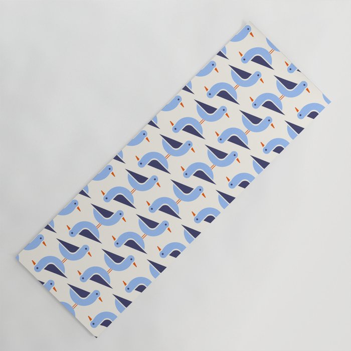 Blue Seagulls Pattern Yoga Mat Gallery Image 1