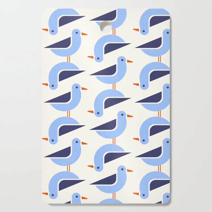 Blue Seagulls Pattern Cutting Board Gallery Image 1