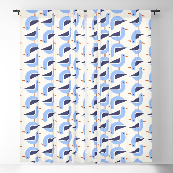 Blue Seagulls Pattern Window Curtain Gallery Image 5