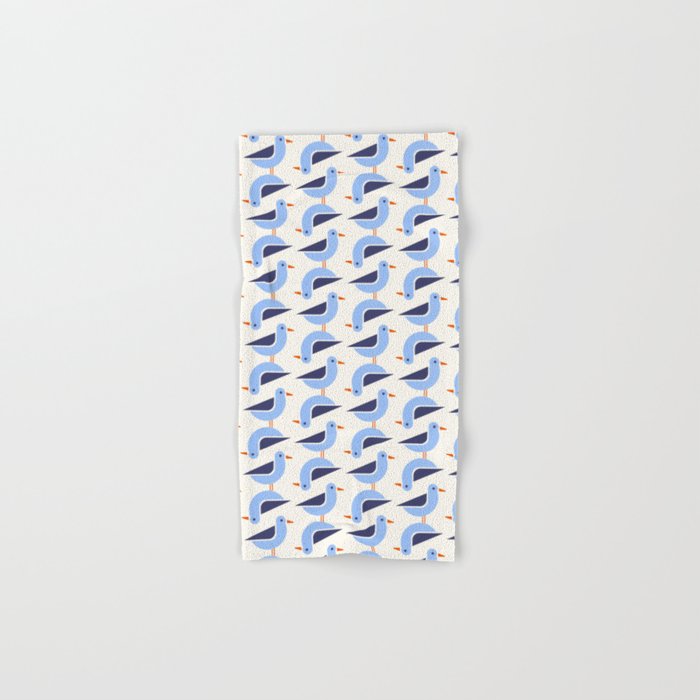 Blue Seagulls Pattern Bath Towel Gallery Image 1
