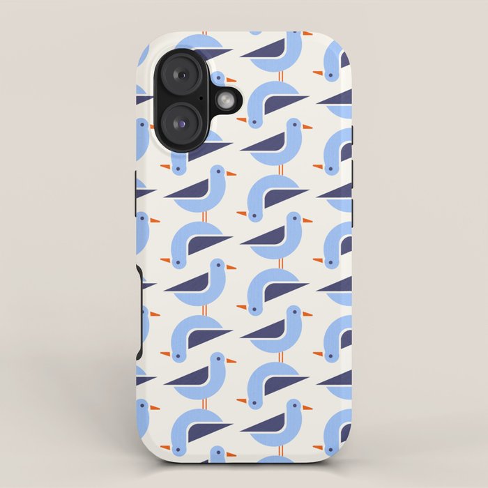 Blue Seagulls Pattern iPhone Case Gallery Image 1