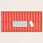 Stripes and Dots geometric pattern red and pink Desk Mat Gallery Image 1