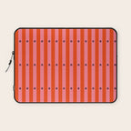 Stripes and Dots geometric pattern red and pink Laptop Sleeve Gallery Image 1
