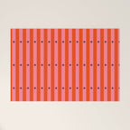 Stripes and Dots geometric pattern red and pink Welcome Mat Gallery Image 1