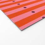 Stripes and Dots geometric pattern red and pink Welcome Mat Gallery Image 2