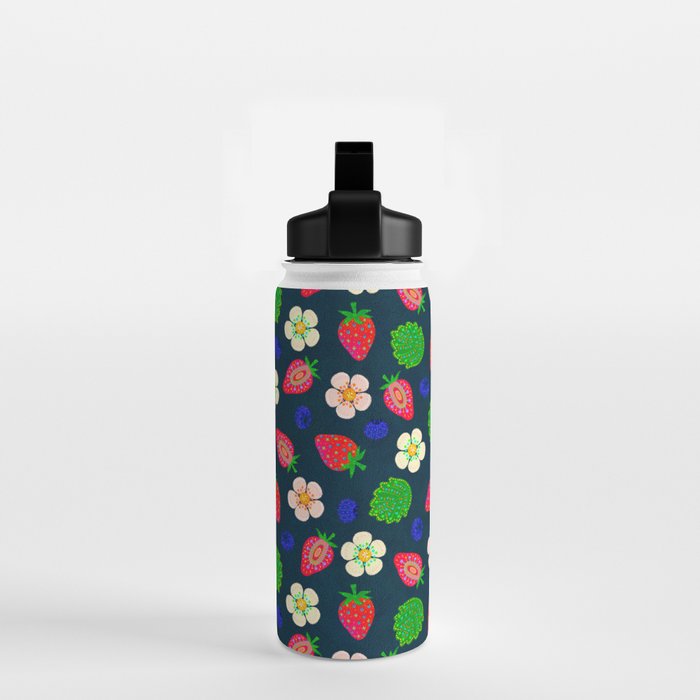 Strawberry magic - navy Water Bottle Gallery Image 2