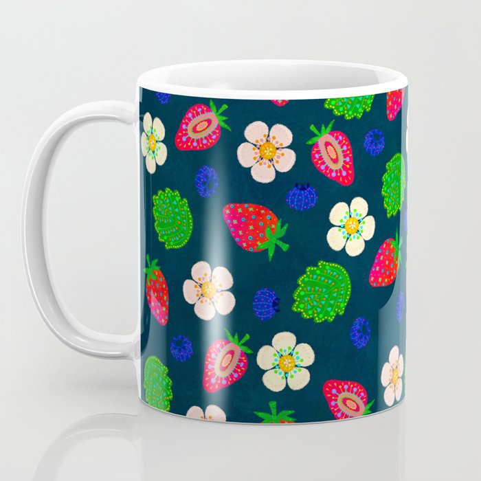 Strawberry magic - navy Coffee Mug Gallery Image 3