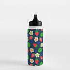 Strawberry magic - navy Water Bottle Gallery Image 3