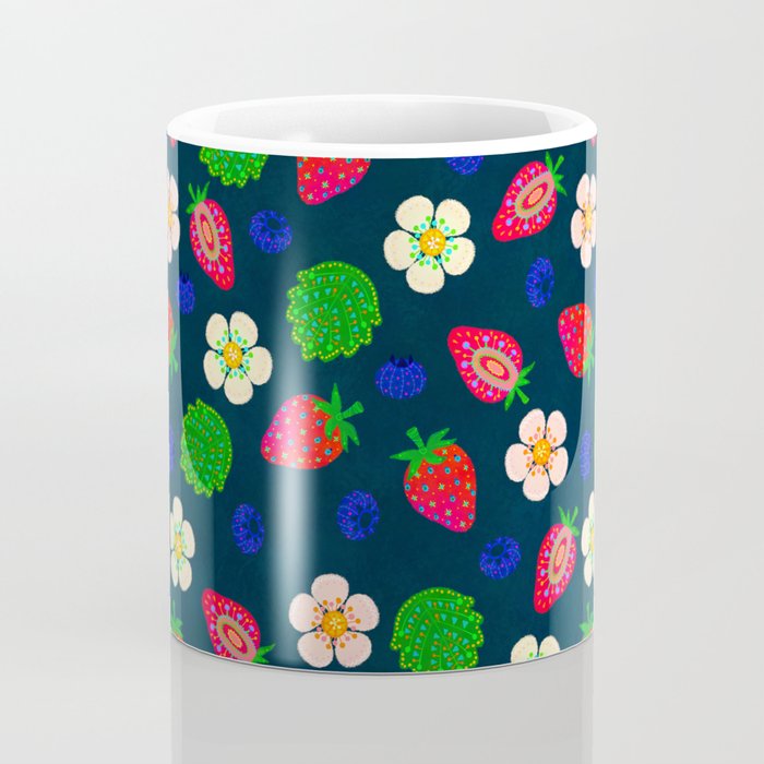 Strawberry magic - navy Coffee Mug Gallery Image 4