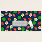 Strawberry magic - navy Desk Mat Gallery Image 1