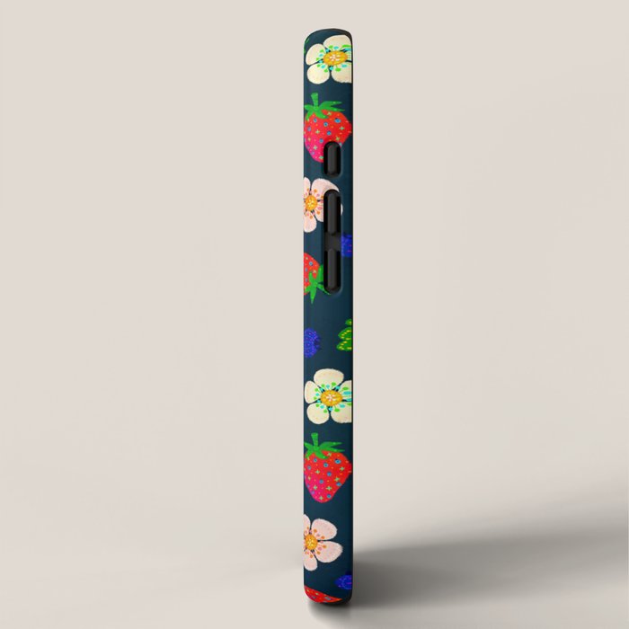 Strawberry magic - navy iPhone Case Gallery Image 2