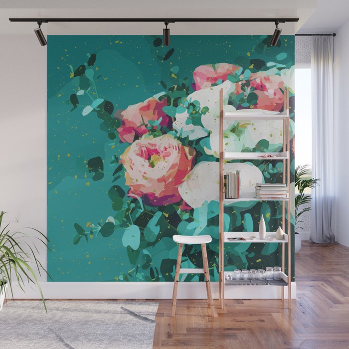 Floral & Confetti #digitalart #floral Wall Mural Gallery Image 1