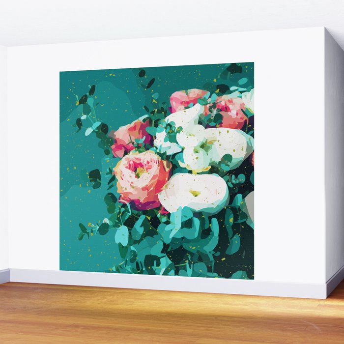 Floral & Confetti #digitalart #floral Wall Mural Gallery Image 2