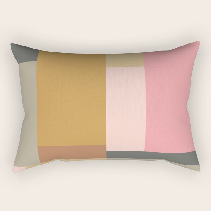 Color Block | Sage Green and Rose Pink Rectangular Pillow Gallery Image 1