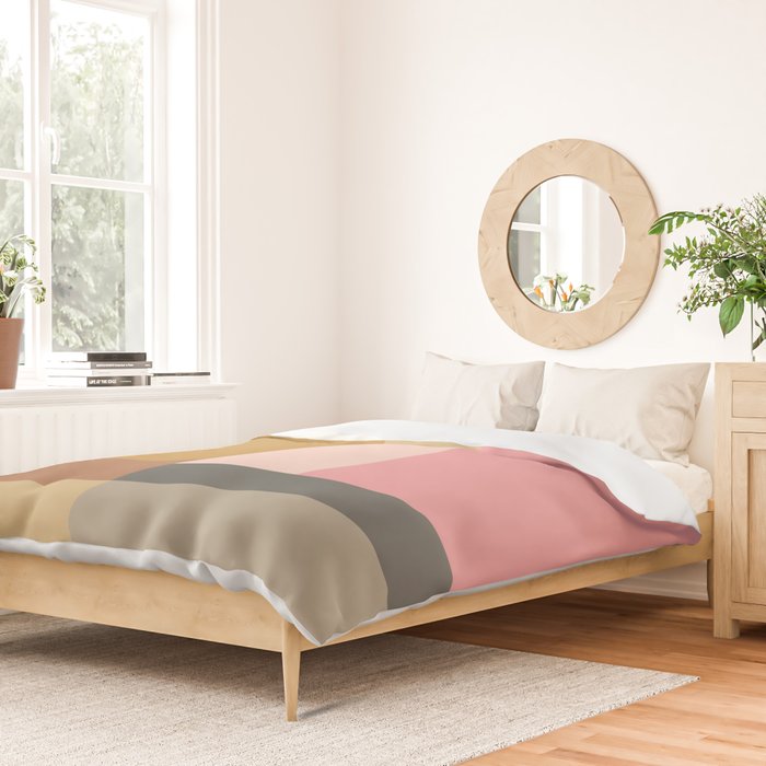 Color Block | Sage Green and Rose Pink Duvet Cover Gallery Image 2