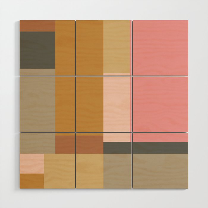 Color Block | Sage Green and Rose Pink Wood Wall Art Gallery Image 1