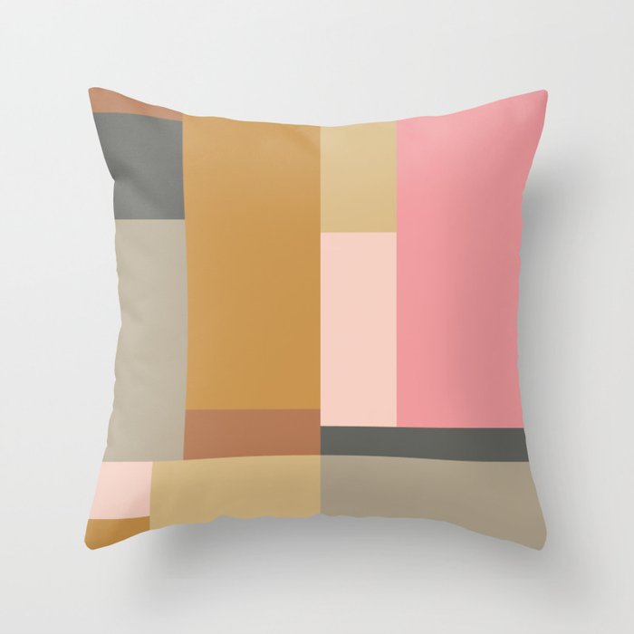 Color Block | Sage Green and Rose Pink Throw Pillow Gallery Image 6
