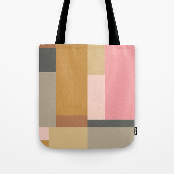 Color Block | Sage Green and Rose Pink Tote Bag Gallery Image 1