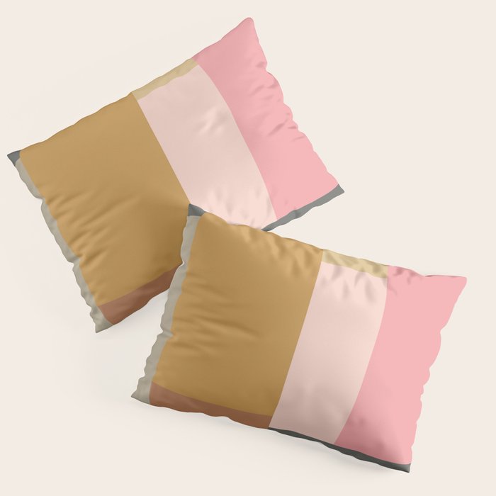 Color Block | Sage Green and Rose Pink Pillow Sham Gallery Image 3