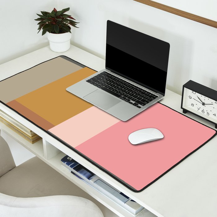 Color Block | Sage Green and Rose Pink Desk Mat Gallery Image 2