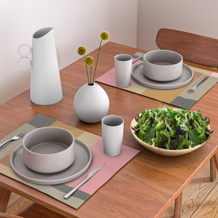 Color Block | Sage Green and Rose Pink Placemat Gallery Image 2