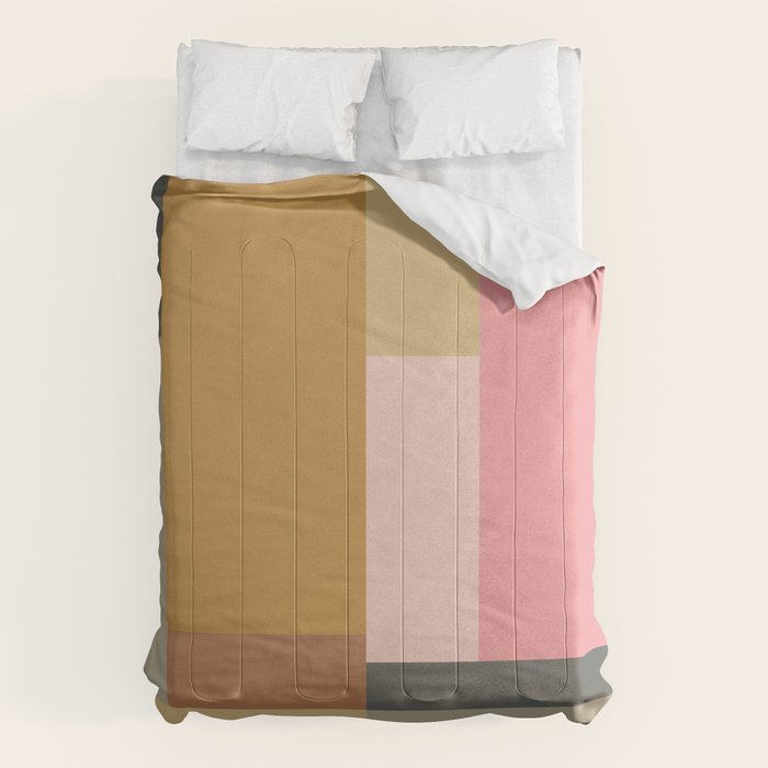 Color Block | Sage Green and Rose Pink Comforter Gallery Image 1