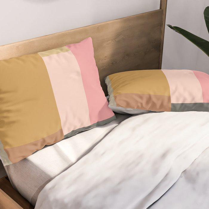 Color Block | Sage Green and Rose Pink Pillow Sham Gallery Image 2