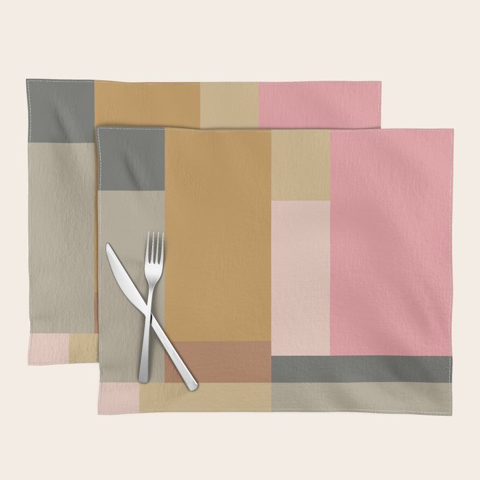 Color Block | Sage Green and Rose Pink Placemat Gallery Image 1