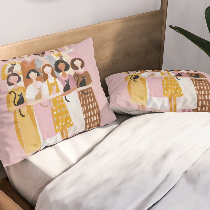 Sisterhood of Cat Lovers Pillow Sham Gallery Image 2