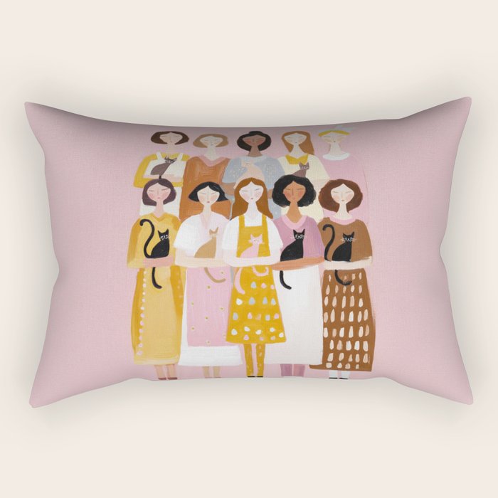 Sisterhood of Cat Lovers Rectangular Pillow Gallery Image 1