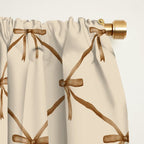 Bows & Ribbons Pattern LVI Neutral Beige Window Curtain Gallery Image 2