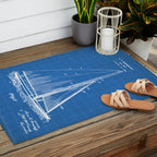 Sailboat Patent - Yacht Art - Blueprint Outdoor Rug Gallery Image 2