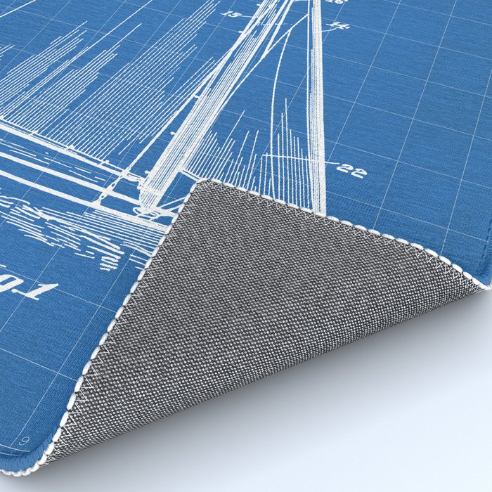 Sailboat Patent - Yacht Art - Blueprint Rug Gallery Image 4