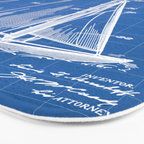 Sailboat Patent - Yacht Art - Blueprint Bath Mat Gallery Image 3