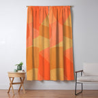 Amber Orange Abstract Flow Mid Century Layered Shapes Window Curtain Gallery Image 5
