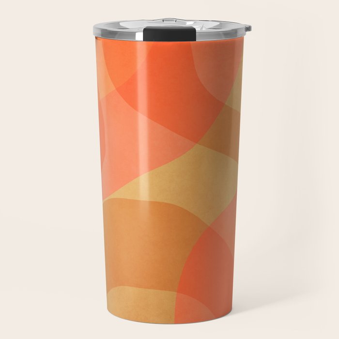 Amber Orange Abstract Flow Mid Century Layered Shapes Travel Mug Gallery Image 1